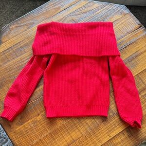Sincerely Jules Red Off-Shoulder Sweater